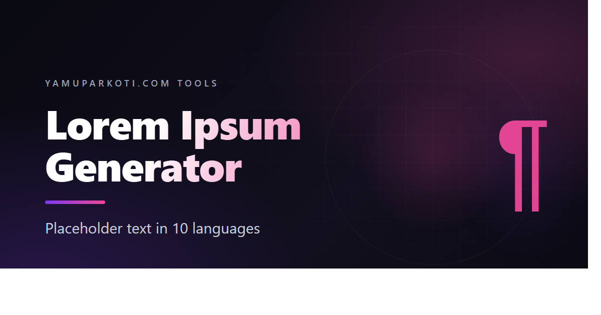 Lorem Ipsum Generator — yamuparkoti.com