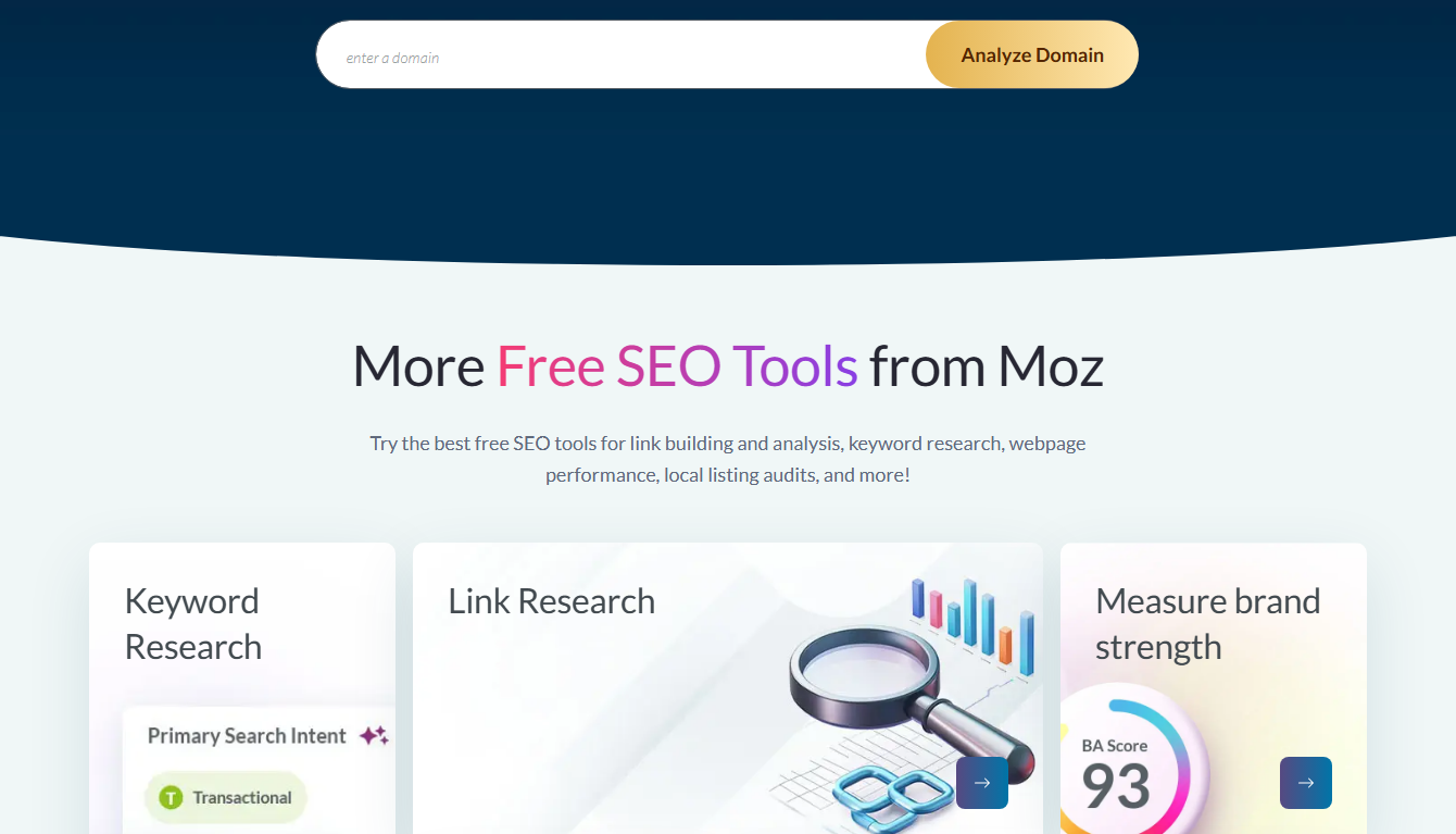 Moz free tools