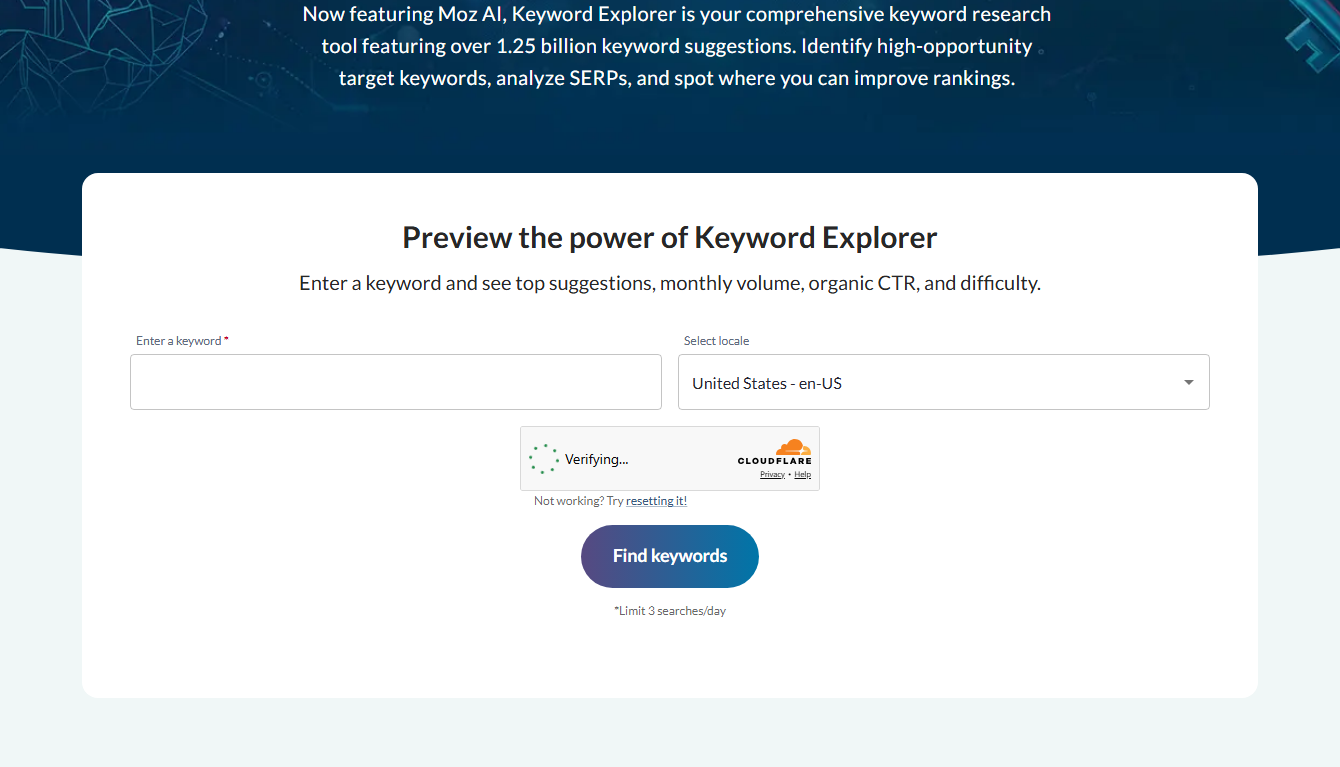 Moz Keyword Explorer