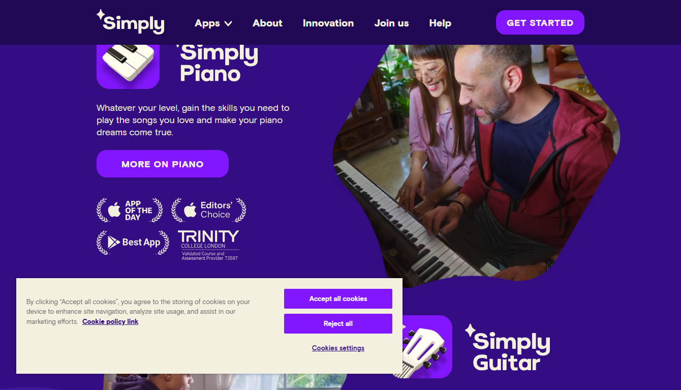 Simply Piano lesson with feedback