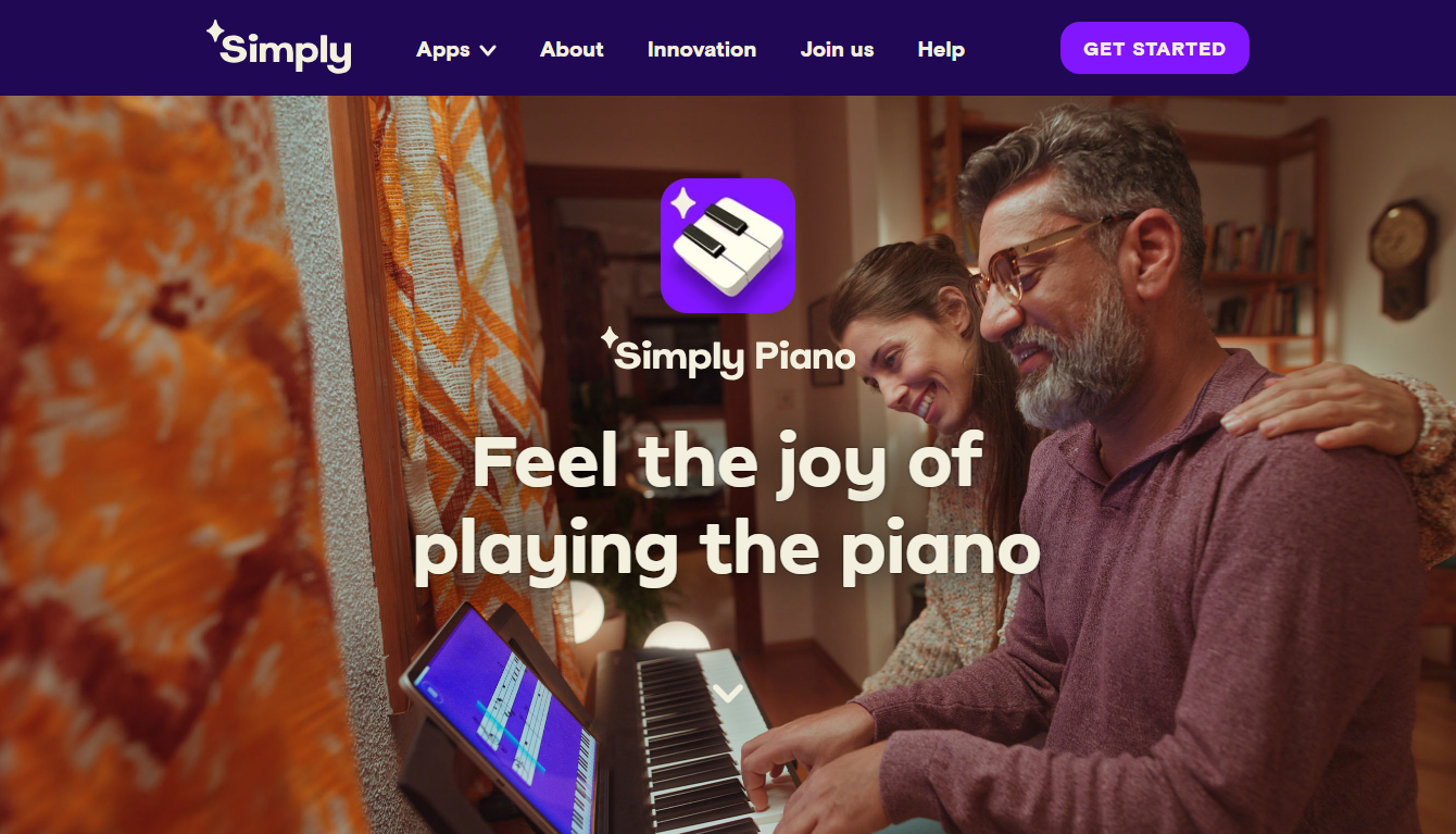 Simply Piano app on a phone