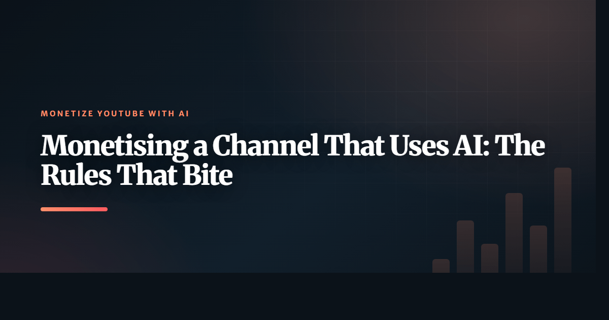 Monetising a Channel That Uses AI: The Rules That Bite